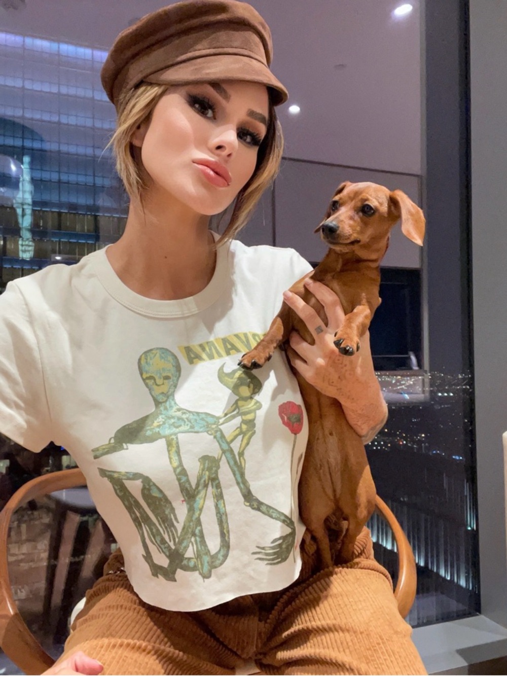 NIRVANA White Graphic Tee with Multicolor Artwork